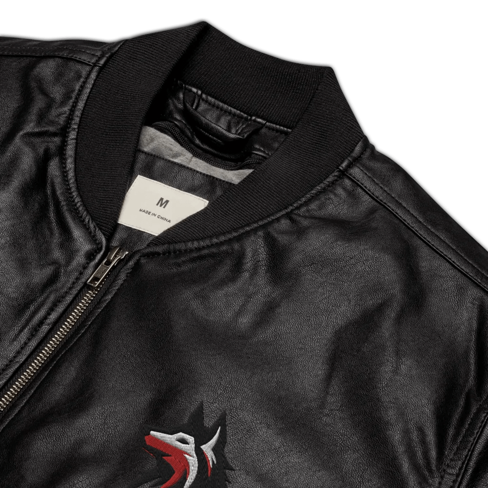 RedWolf Logo Leather Bomber Jacket product image (8)