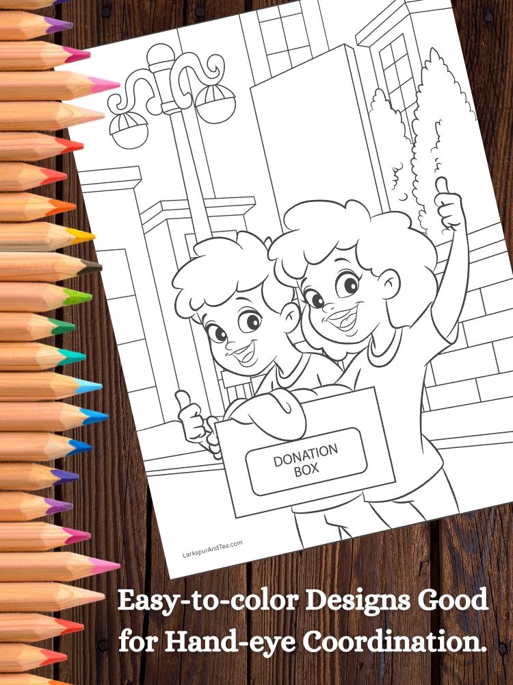 Kids Doing Community Service Printable Coloring Pages product image (6)