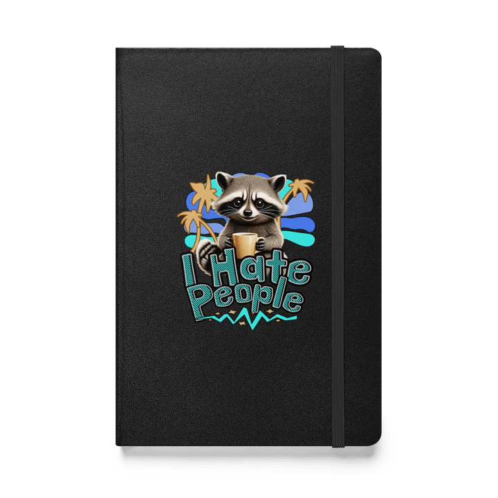 I Hate People Raccoon Palm Tree Hardcover Journal product image (1)