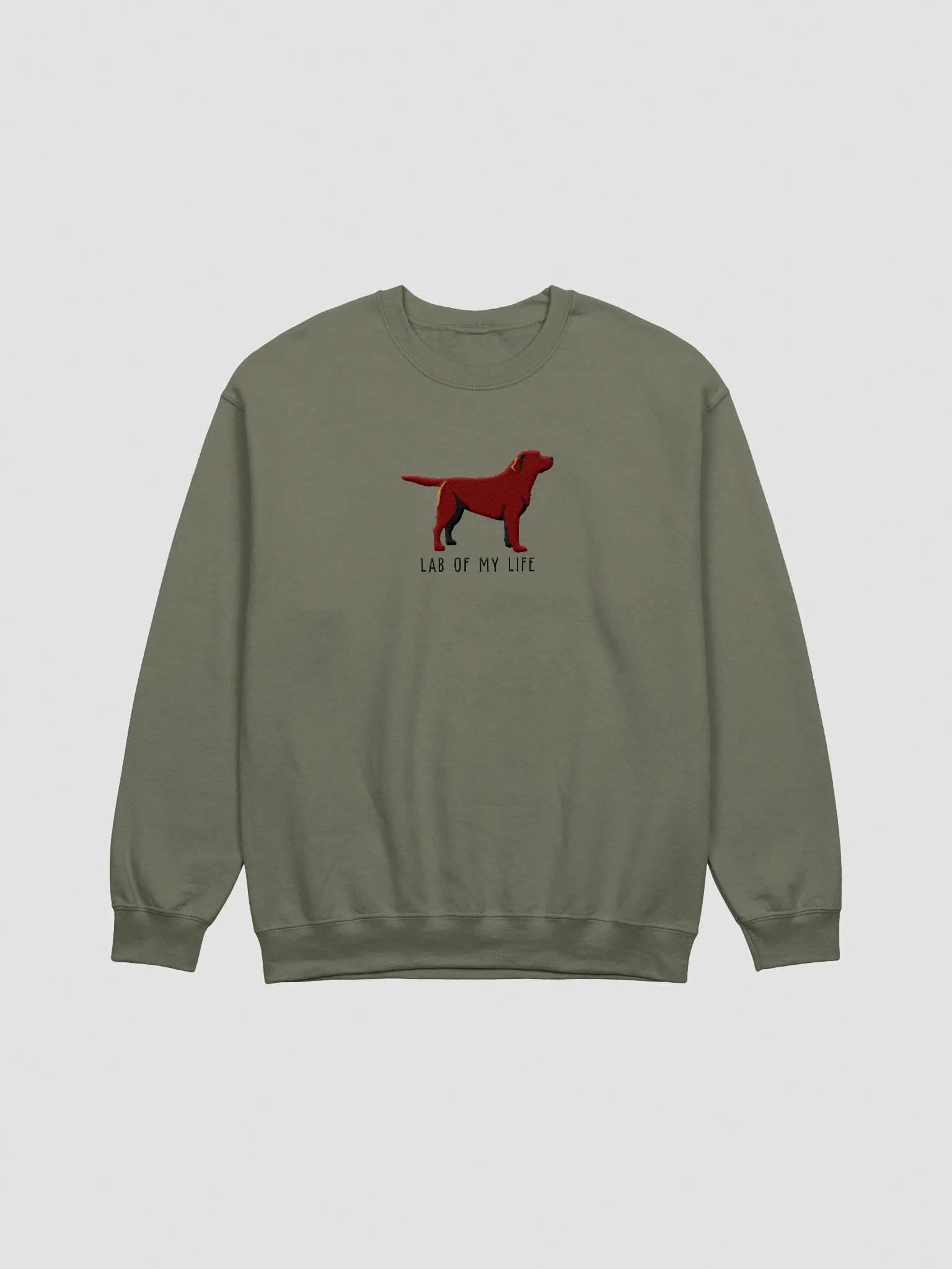 Lab of My Life Sweatshirt (Embroidered) of a Labrador Retriever(Chocolate) product image (3)