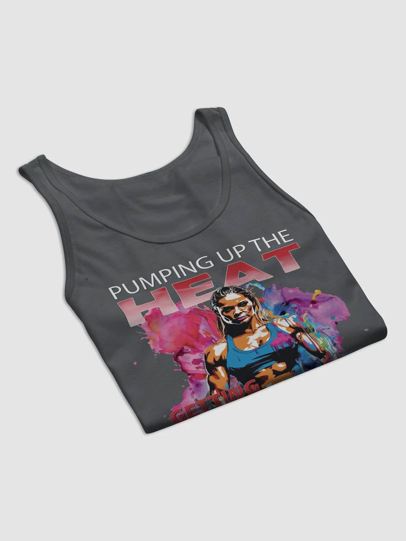 Pumping Up The Heat Getting Ripped Female Woman Bodybuilder Fitness Gym Tank Top product image (10)