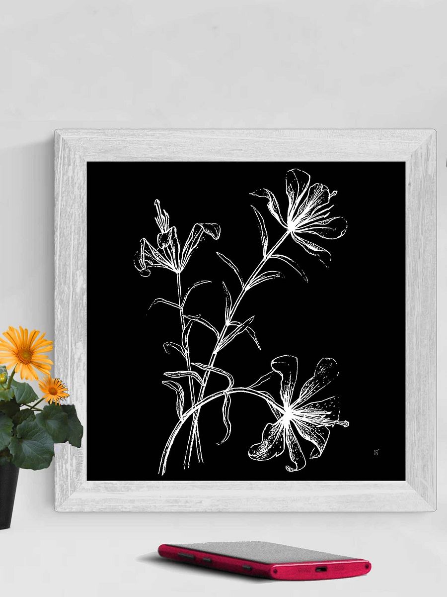 Floral Line Drawing Canvas Art - Wild Elegant Flowers Dark product image (41)