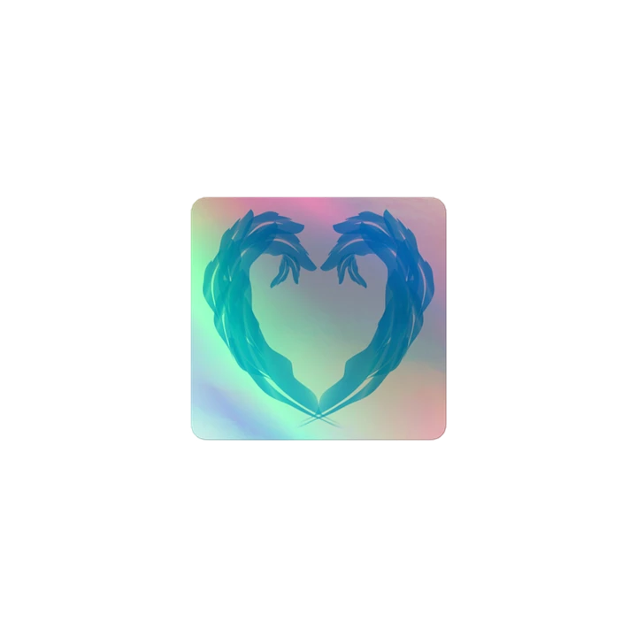Sarenadia Blue Feathers Heart Holo Sticker product image (1)