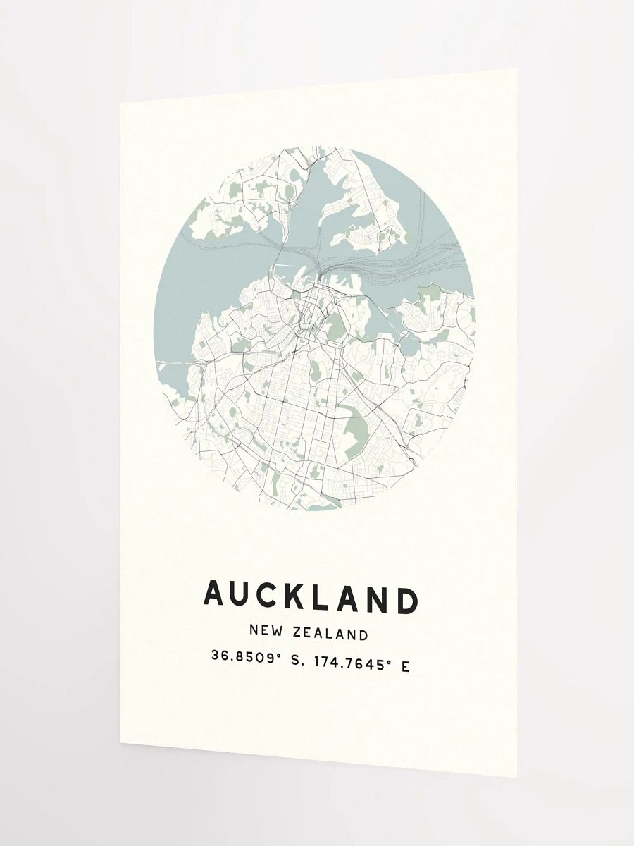 Auckland Street Map Poster – Beige Minimalist Circular City Art product image (6)
