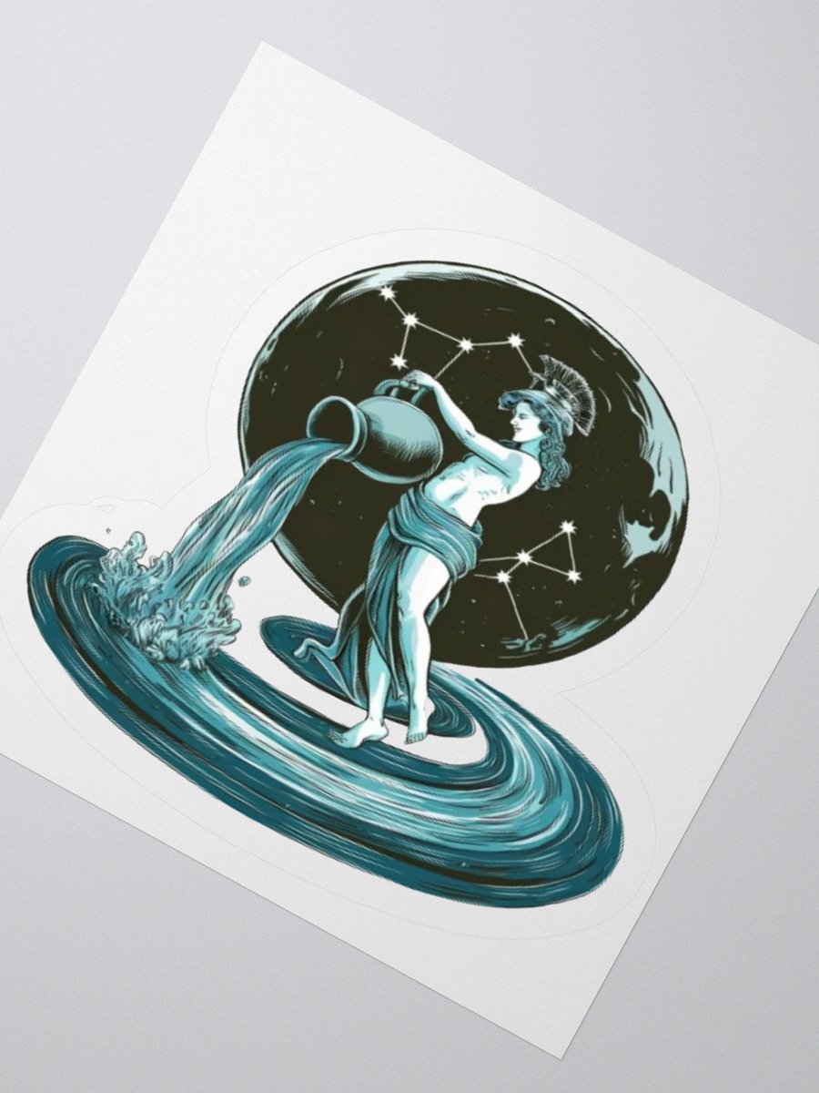 Exclusive Aquarius Celestial Water-Bearer Vinyl Sticker - Zodiac Art product image (4)