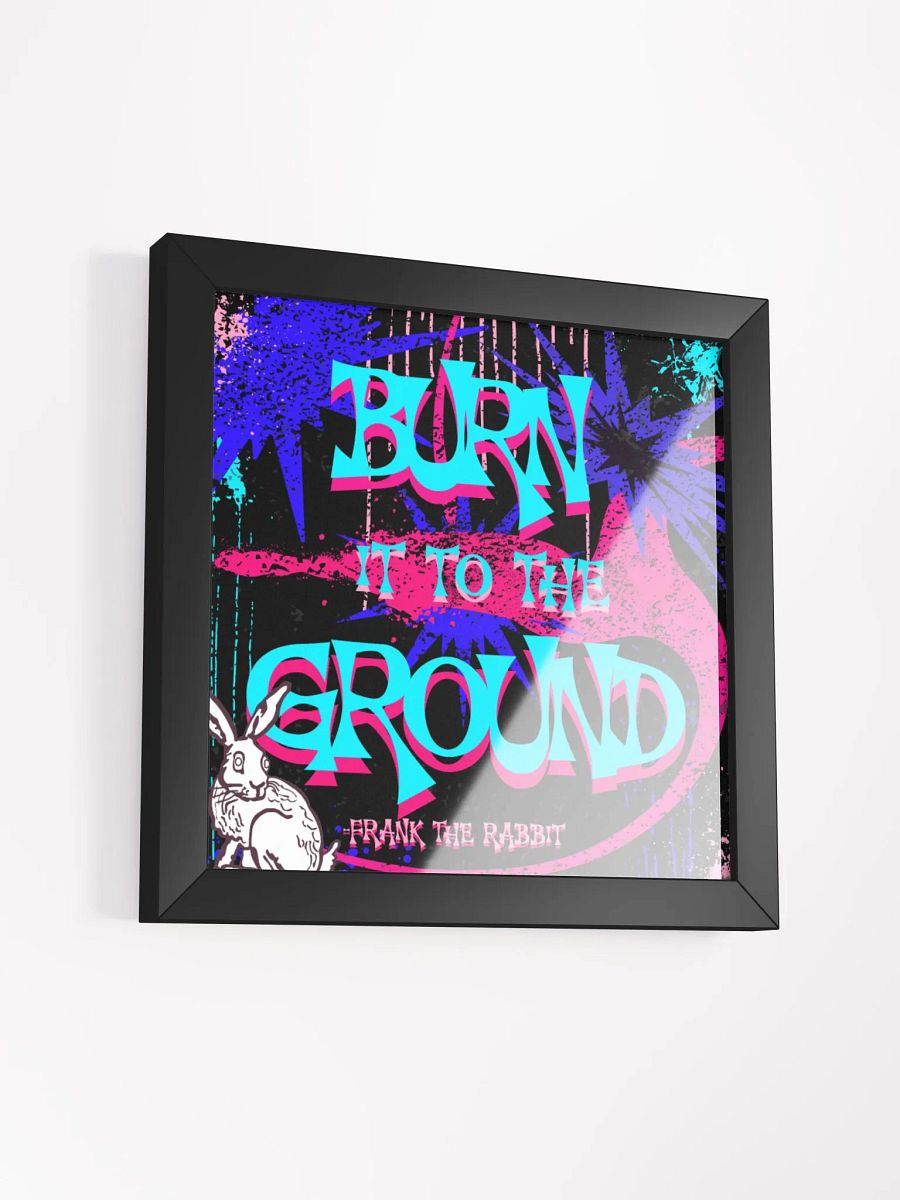 burn it to the ground, anarchist bunny rabbit, Vibrant Ayous Wood Framed Matte Poster product image (12)