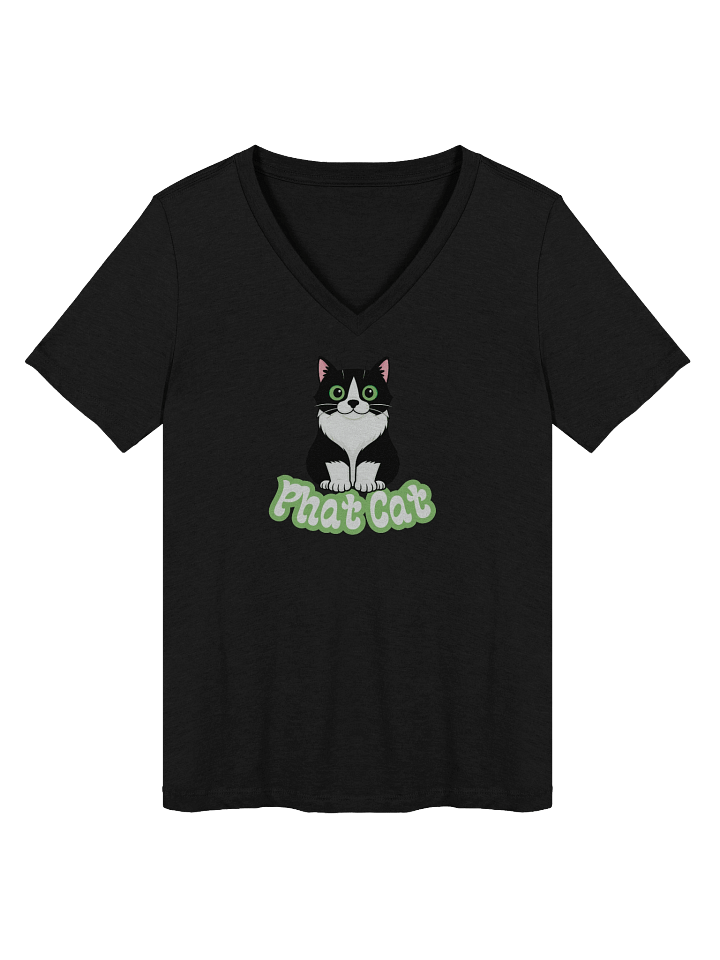 Phat Cat Women's Soft V-Neck (Green) product image (1)