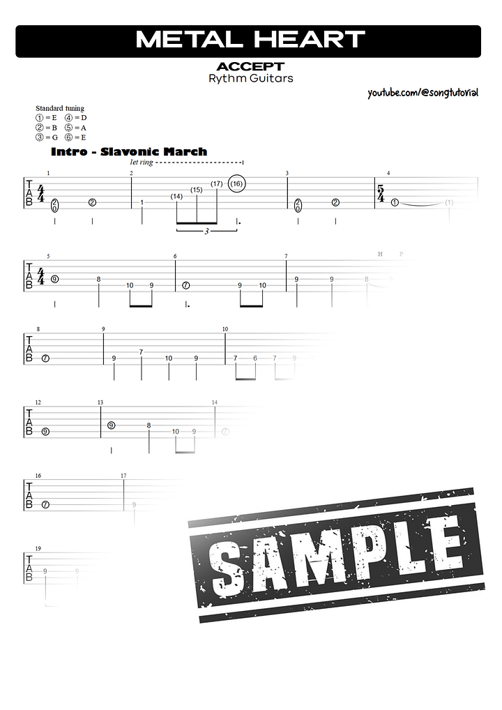 Metal Heart PDF TAB + Backing Track MP3 product image (2)