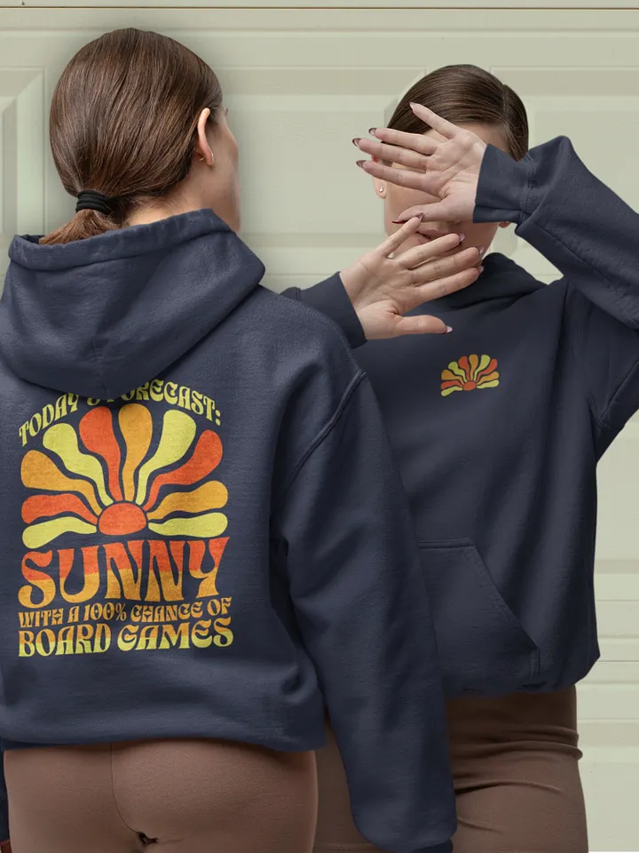 Sunny Forecast Board Game Hoodie for Tabletop Gamers - Navy product image (1)