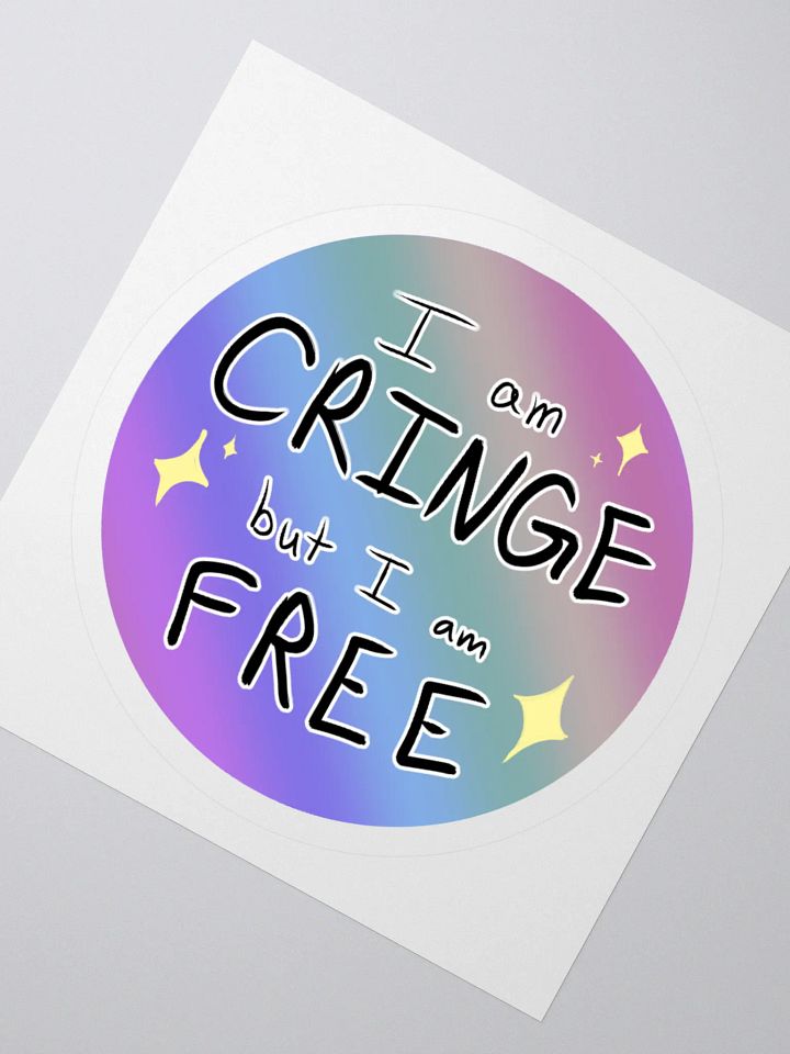 'Cringe but Free' Circle-Shaped Sticker product image (2)
