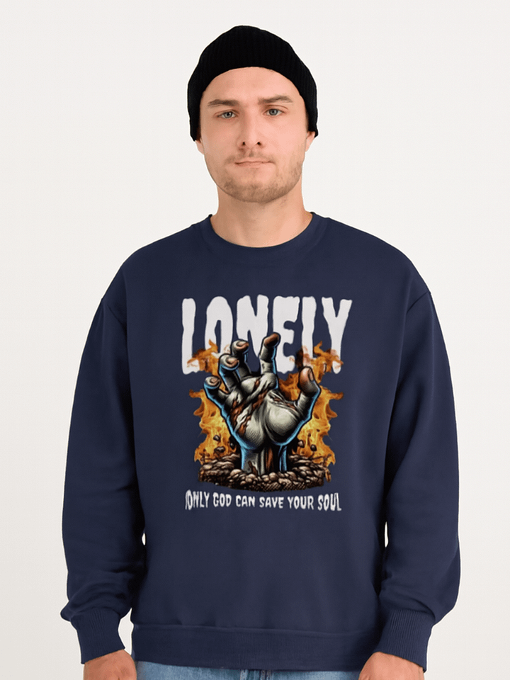 Lonely Hand Flame Graphic with Spiritual Sweatshirt product image (1)