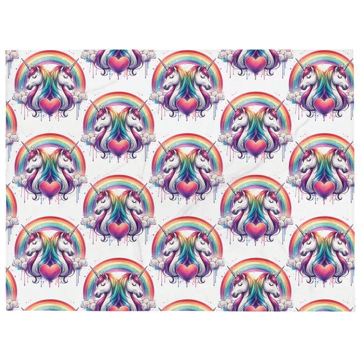 Rainbow Unicorn Dreams Throw Blanket product image (1)