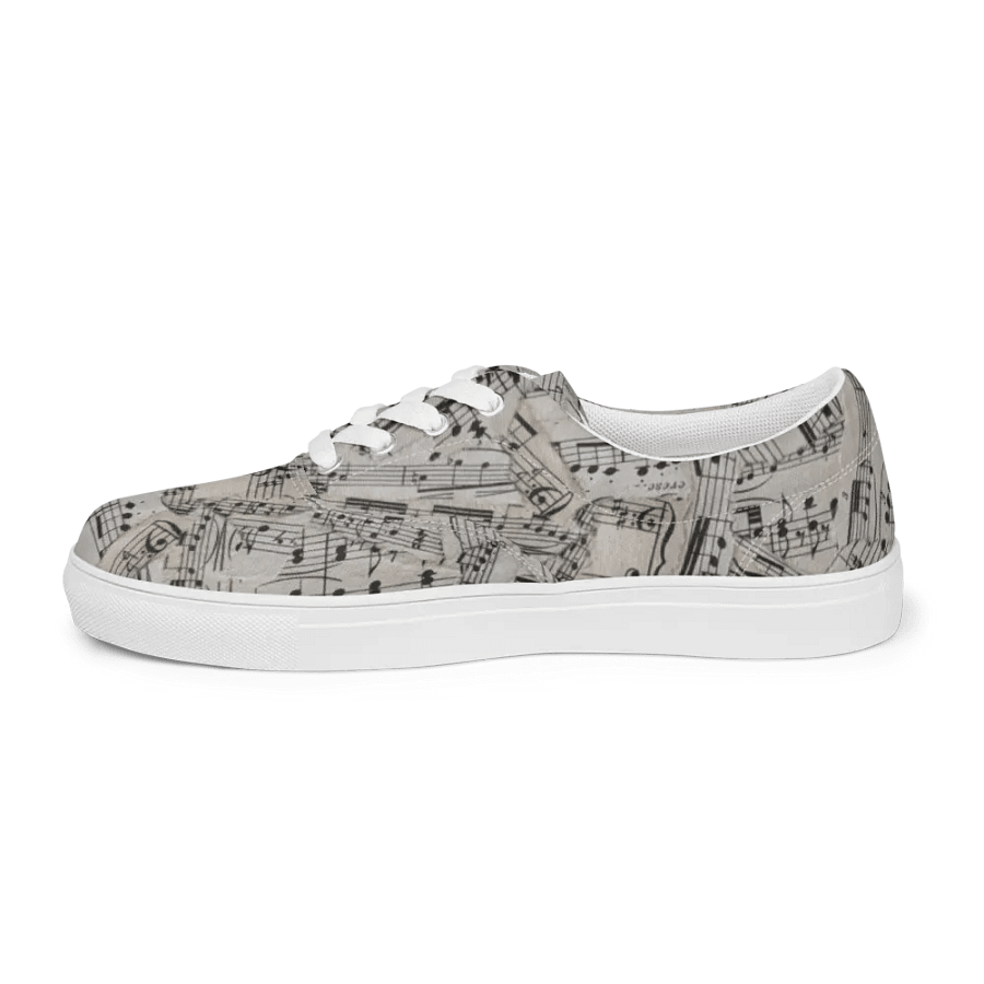 Sheet Music Collage Women's Lace-Up Canvas Shoes product image (4)