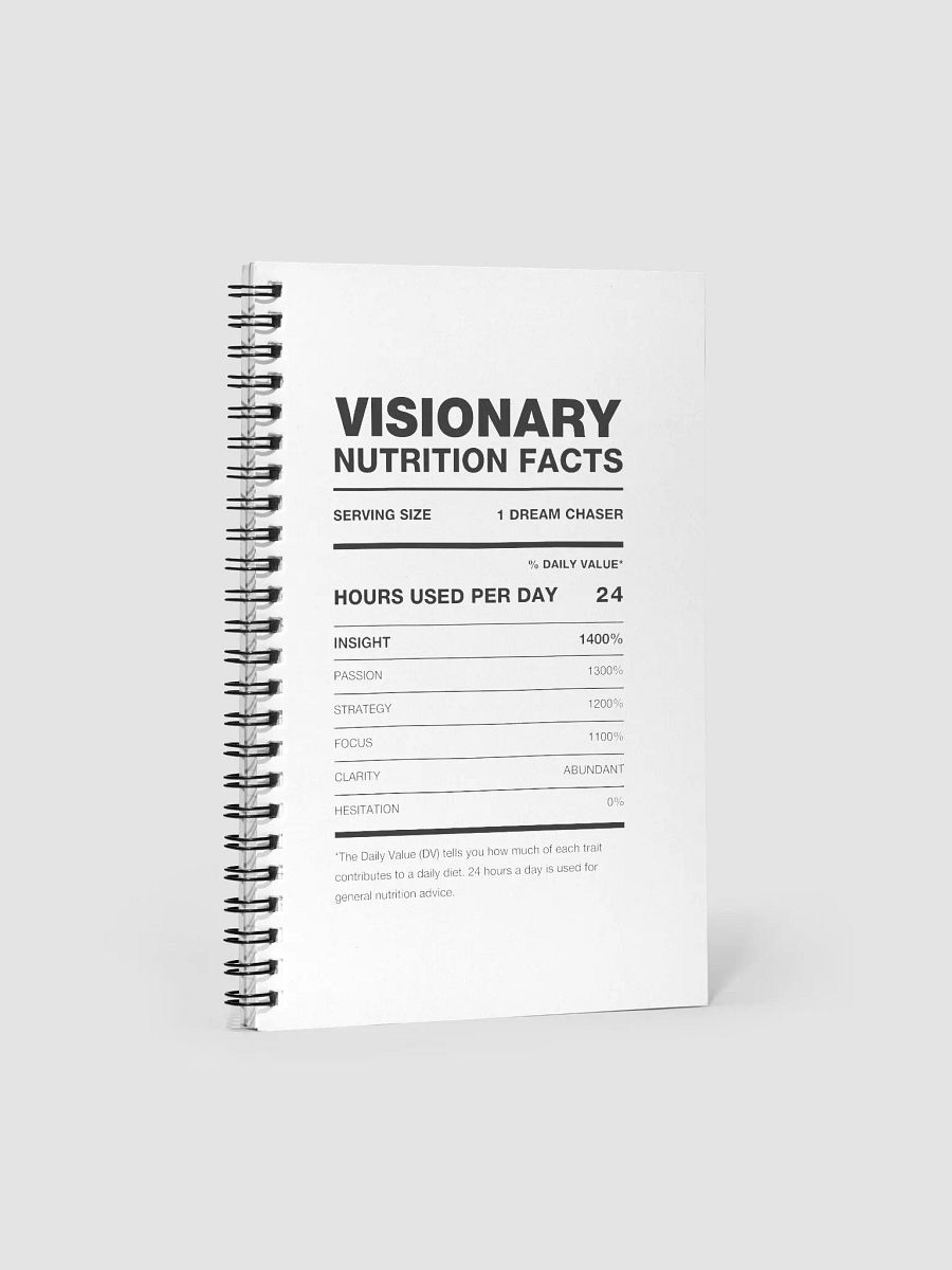 VISIONARY Nutrition Facts Notebook product image (1)