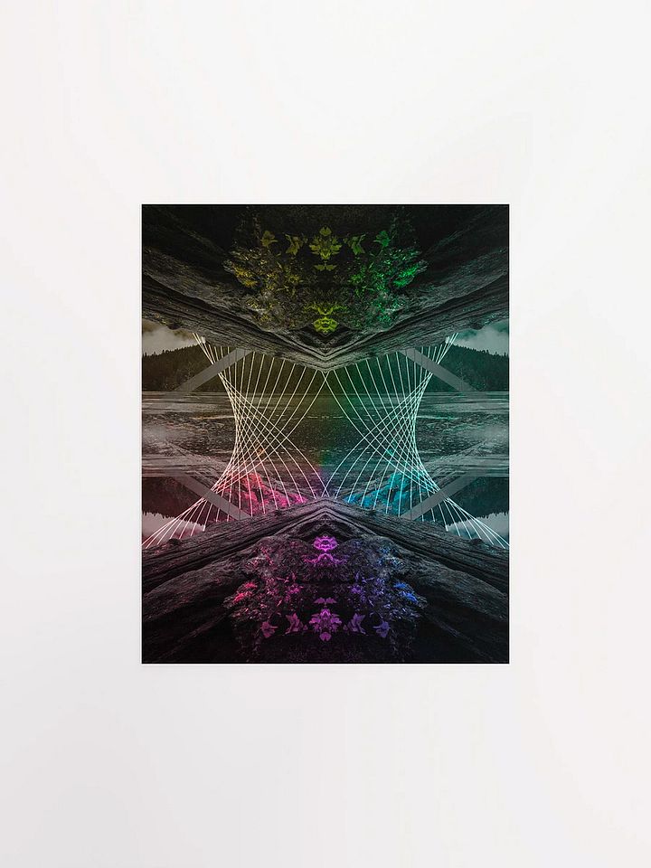Geometric Art Print - Rainy Lake (Rainbow) product image (1)