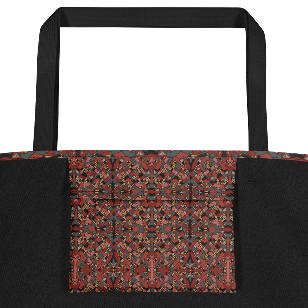 Festive Kaleidoscope Holiday Pattern – All-Over Print Large Tote Bag with Pocket product image (3)