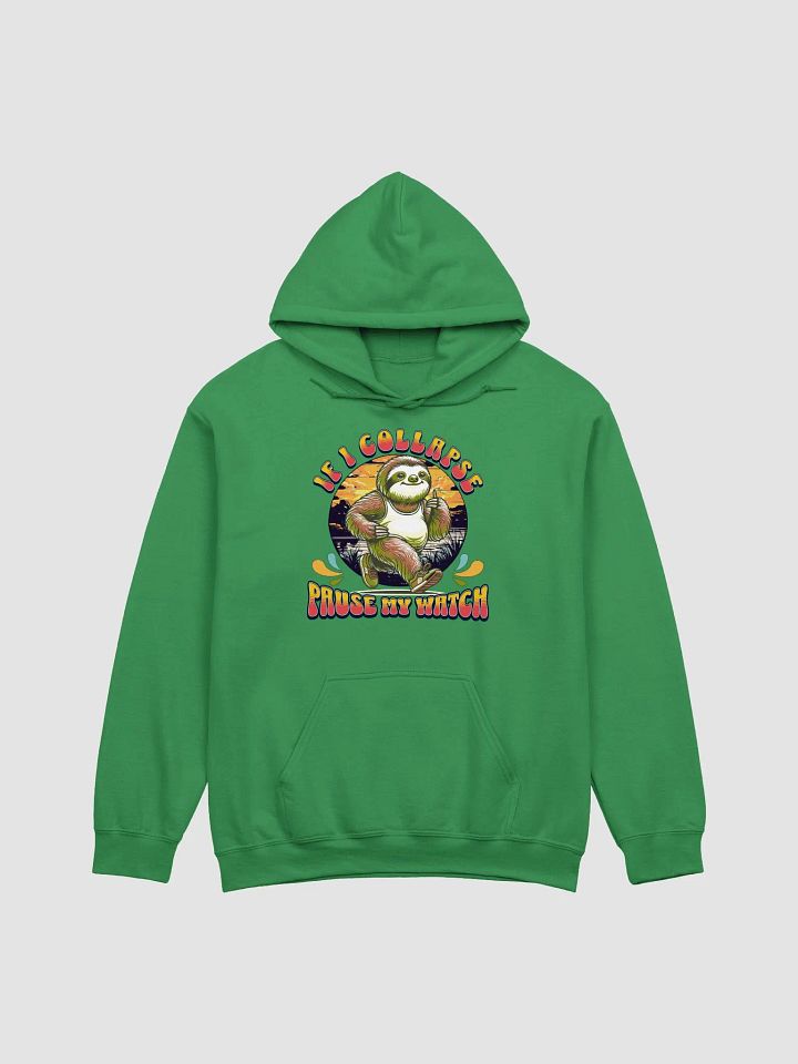 If I Collapse Pause My Watch Runner Sloth Sunset Hoodie product image (1)