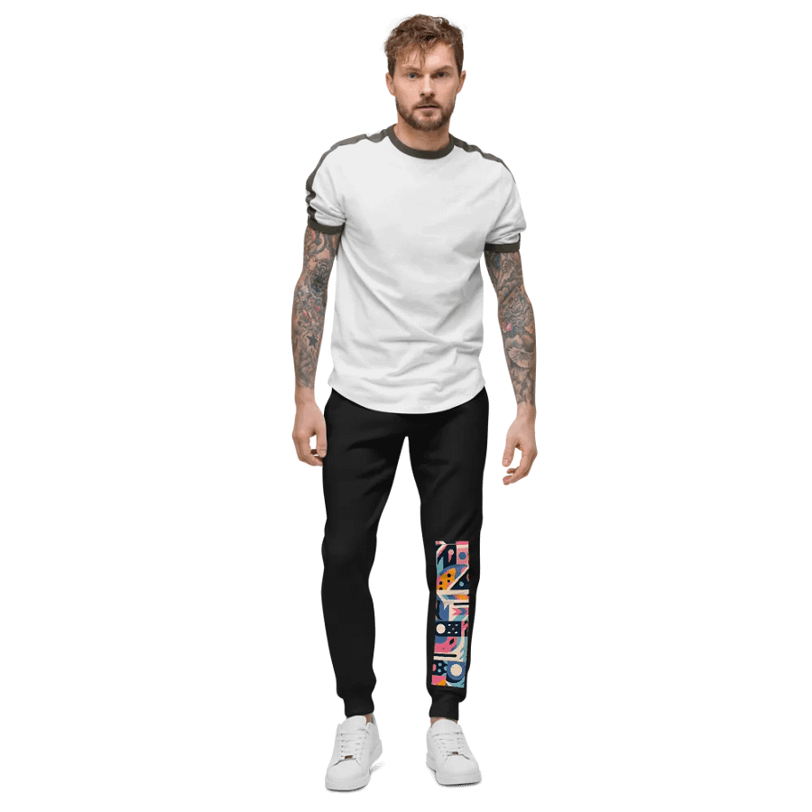 Funky Fusion: Cutout Collage: Unisex Fleece Joggers product image (10)