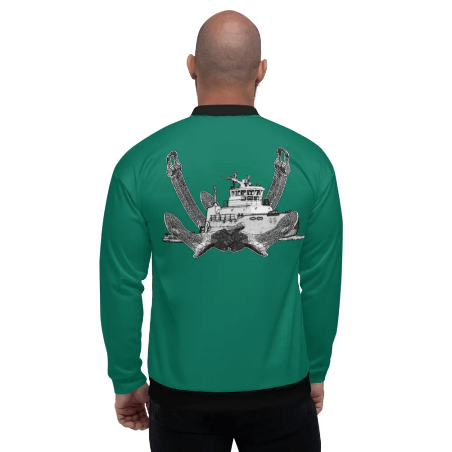 Twin Anchor Titan tug Teal Bomber Jacket product image (6)
