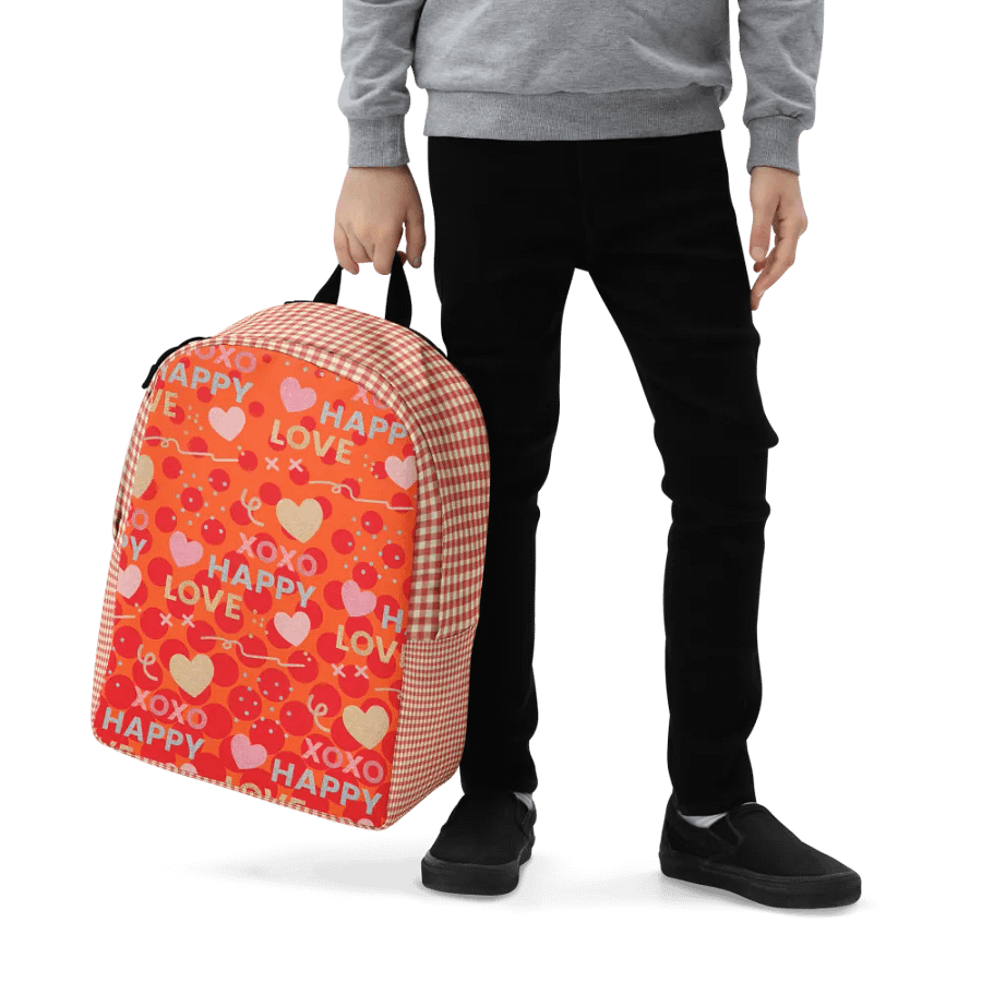 XOXO, HAPPY, LOVE Orange Circle/Gingham Backpack product image (6)