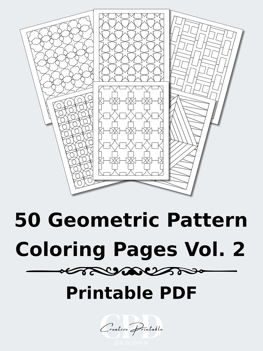 Printable Geometric Pattern Coloring Pages - Volume 2 product image (1)
