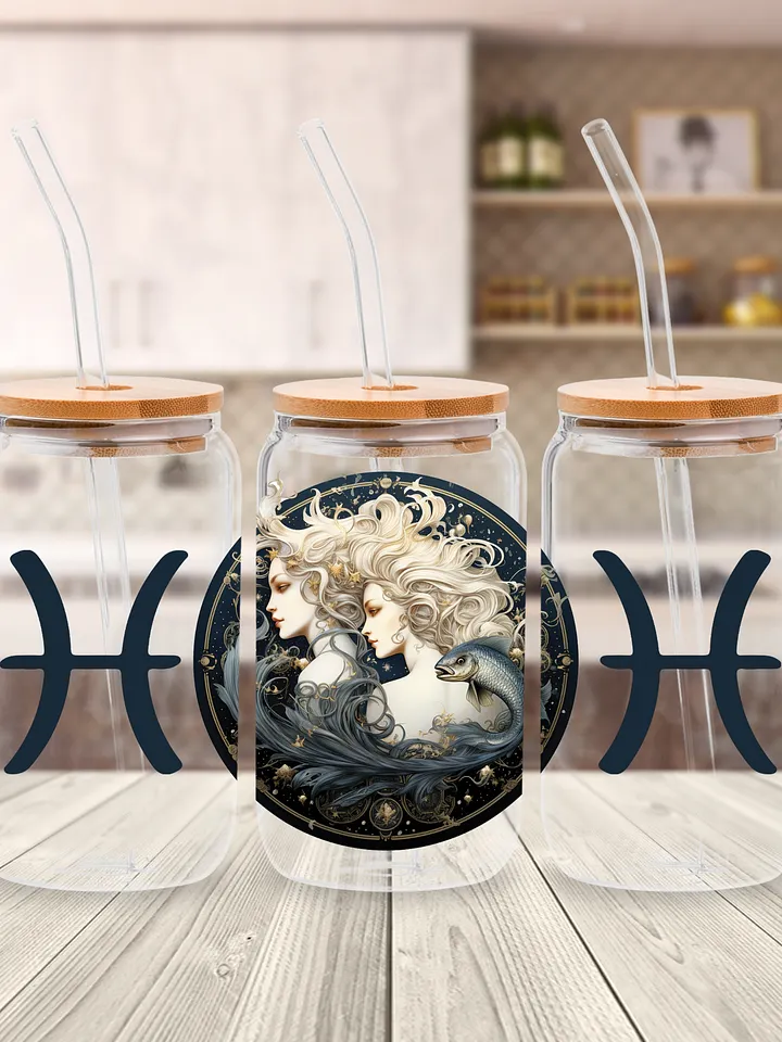 Pisces Zodiac Glass Can Sipper product image (1)