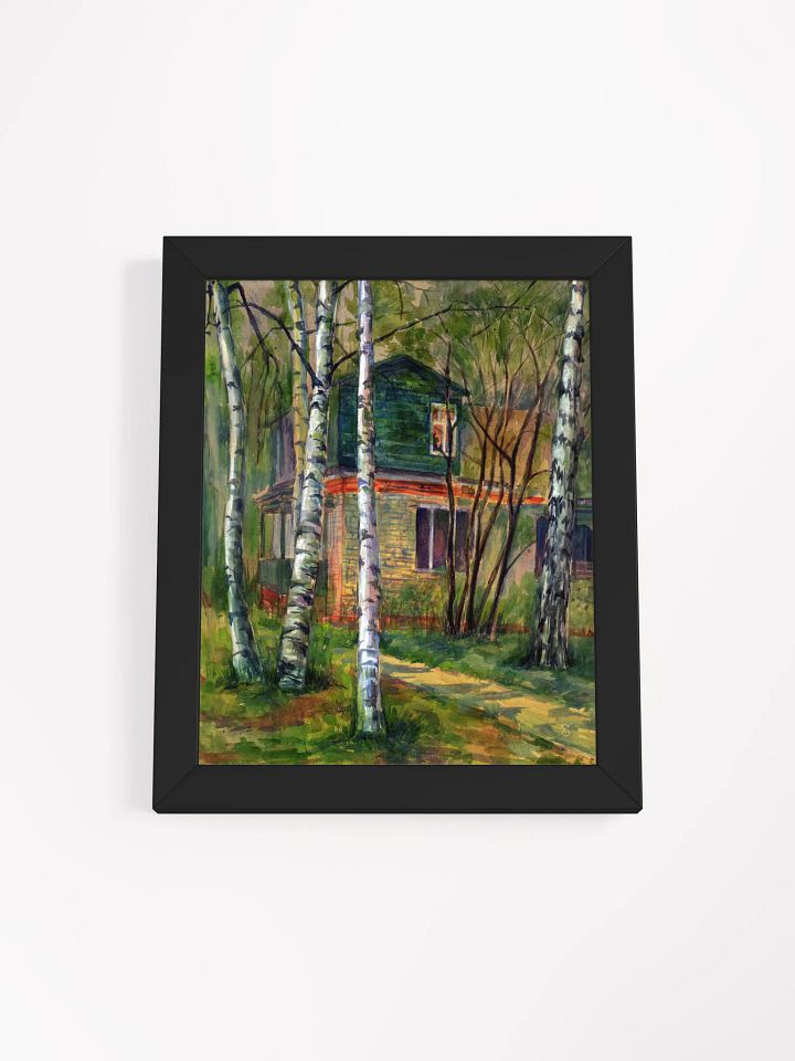 Tranquil Birch Forest Framed Art Print - Dacha in Birch Forest product image (3)