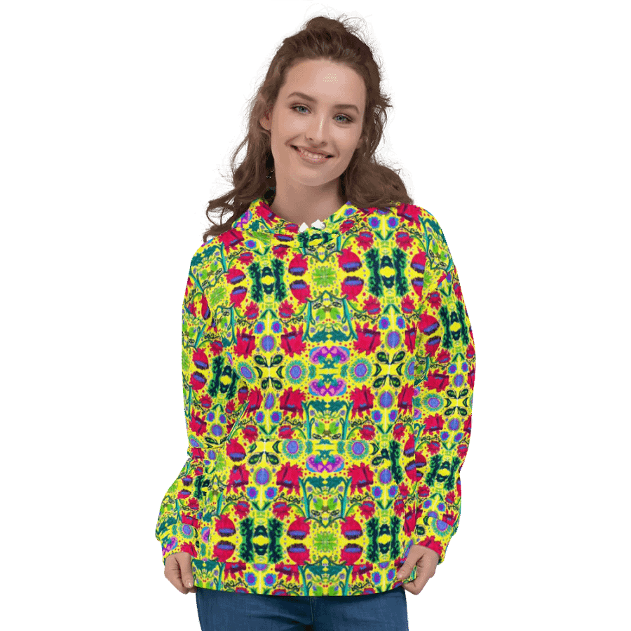 Abstract Poppy Flowers Unisex All Over Print Pull Over Hoodie product image (8)