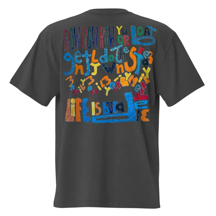Row Row Row Your Boat Premium Oversized Faded T-Shirt (back-side print) product image (1)