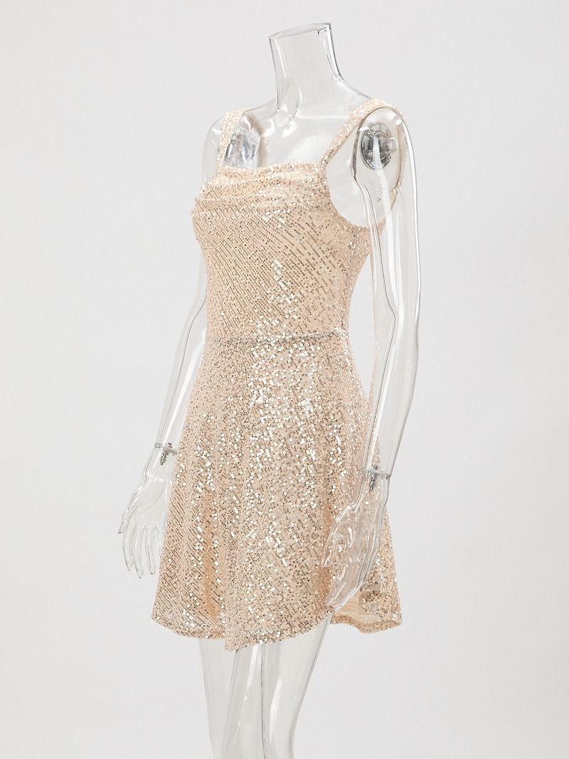 Wholesale high quality sexy slight stretch high quality sling sequins bow decor mini dress product image (6)