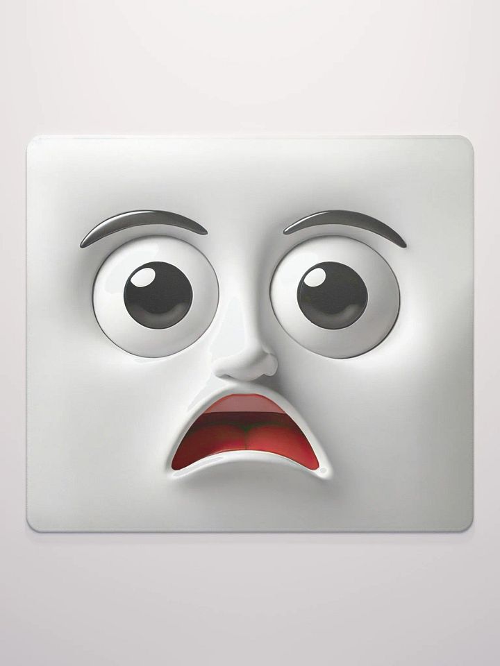Surprised Cartoon Face Gaming Mouse Pad: Level Up Your Gaming Experience! product image (2)