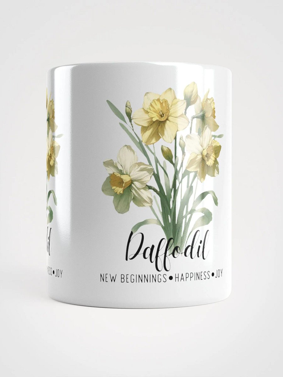 Daffodil Ceramic White Mug: New Beginnings, Happiness, Joy March Birth Flower product image (7)