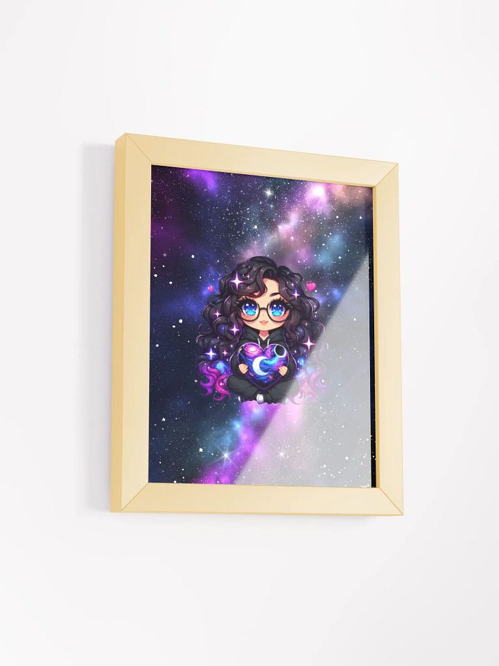 Chibi Tori Holding Heart Galaxy Poster Print in Frame product image (1)