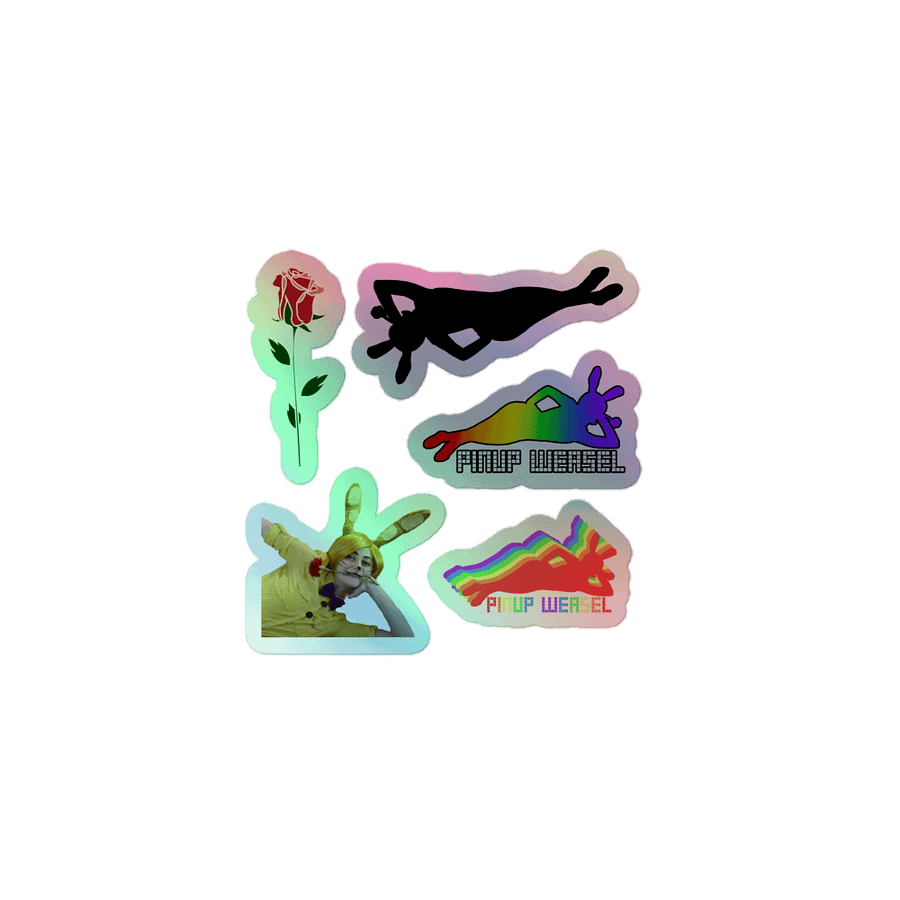 Pinup Weasel Holographic Stickers product image (1)
