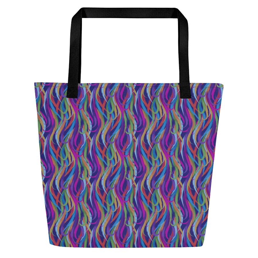 Big printed tote bag with beachy tropical vibe. product image (2)