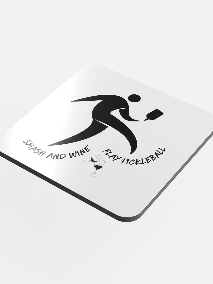 Smash and Wine Pickleball Glossed Cork Coaster - Minimalist Edition product image (4)