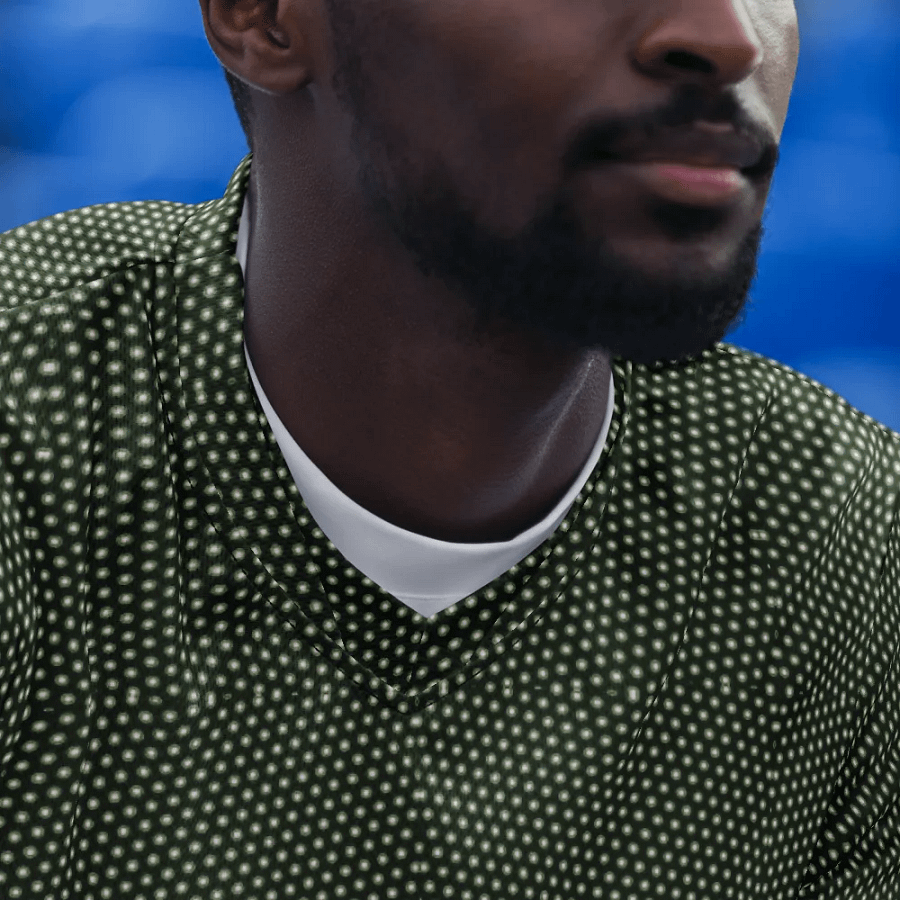 Abstract Reflecting Patchwork Circles Unisex V Neck Sports Jersey product image (5)