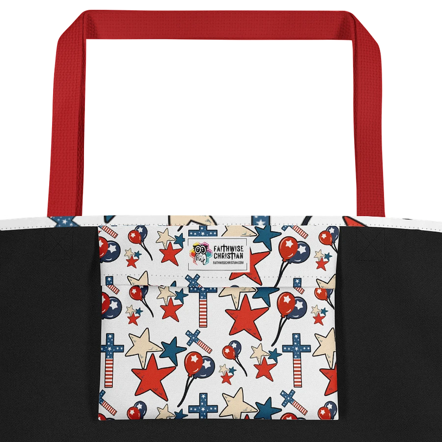 Red, White And Blue Stars And Crosses Tote Bag product image (6)