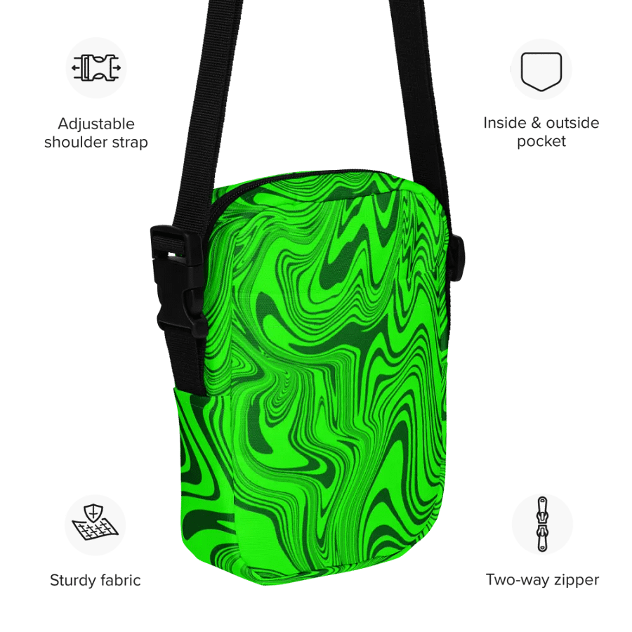 Utility Crossbody Bag - Abstract Green Swirls product image (12)