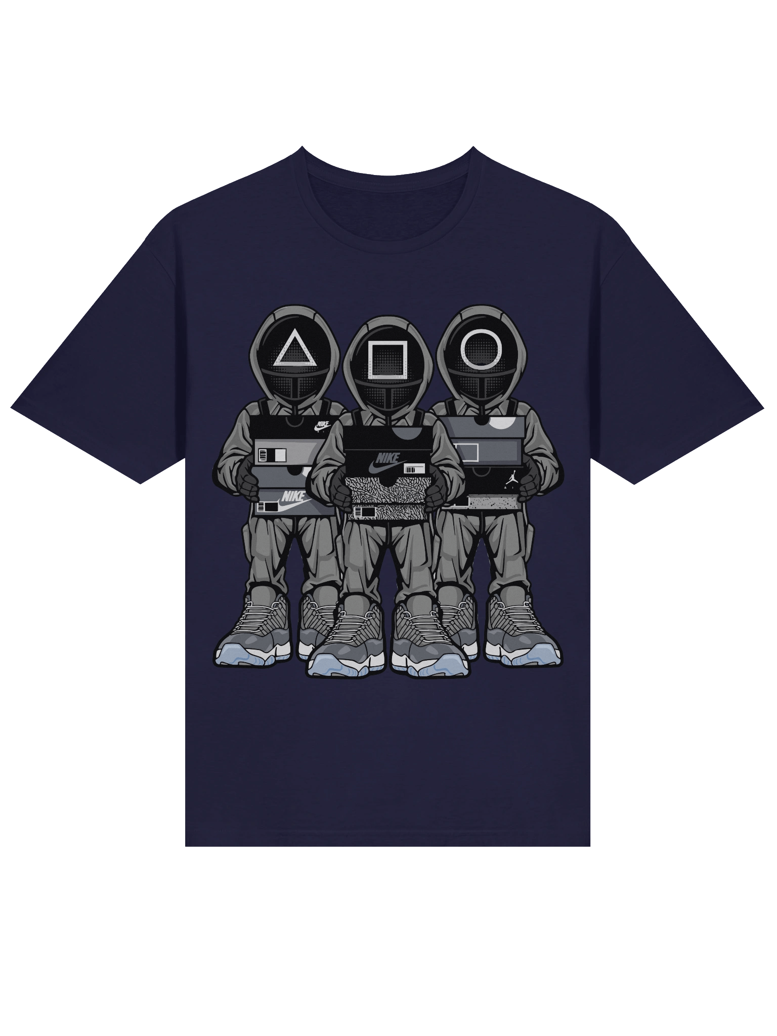 Squid Game – Guard Trio – PlayStation Mask Drip – Gildan Softstyle T-Shirt product image (9)