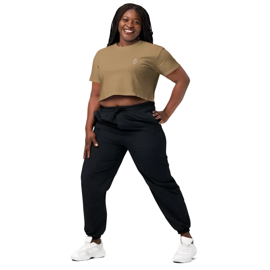 EXCLAIMING MENTALLY (L.C. white) embroidered cotton crop top product image (15)