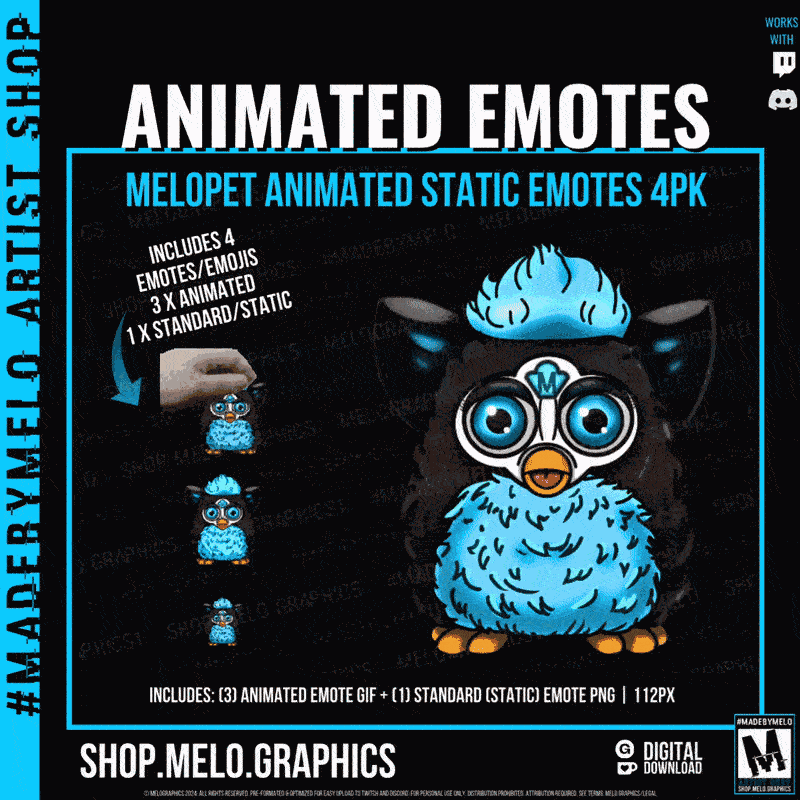MELOpet- Animated & Standard Emotes 4pk | #MadeByMELO product image (1)