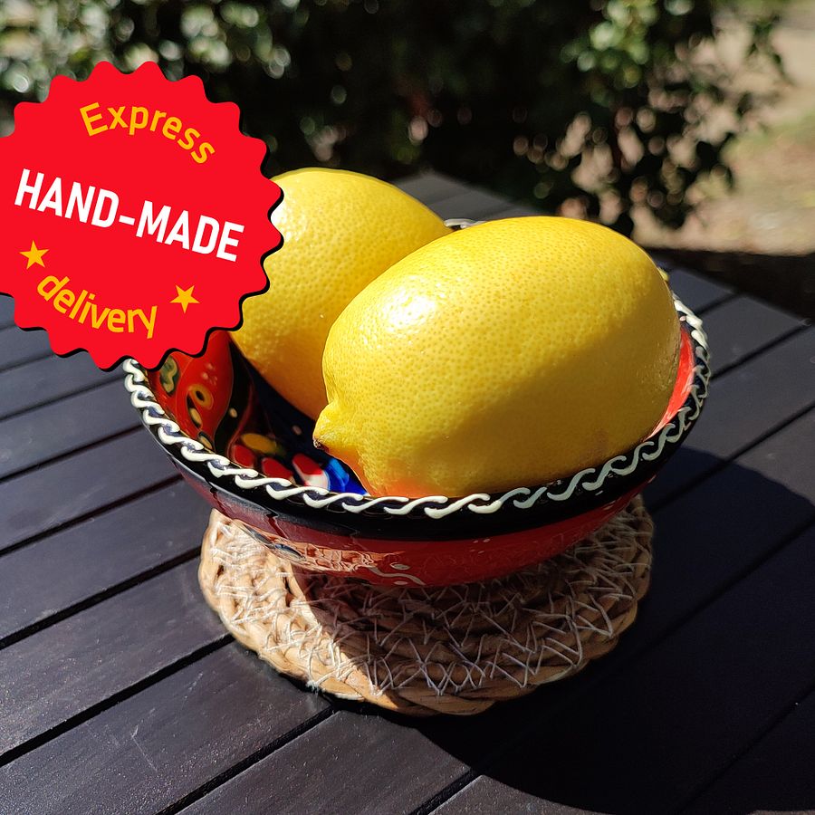 Handcrafted Bowl, Ceramic 4.7"/12 cm (Red) – Unique Turkish Pottery for Home Decor — handmade pottery, handmade ceramic, home decor, handmade gift product image (3)