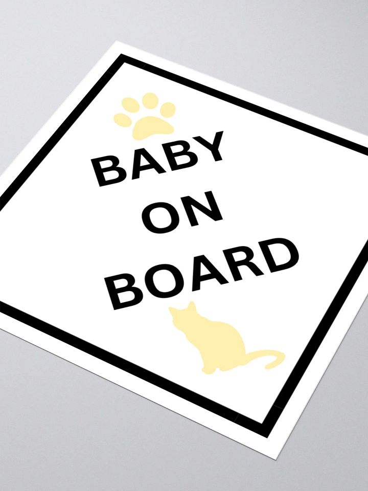Cat Baby on Board Sticker - Ginger on White product image (1)