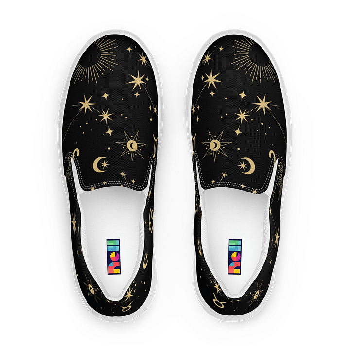 Celestial Zodiac Slip-On Shoes Astrology-Inspired Women's Canvas Sneakers for Spiritual & Cosmic Style product image (1)