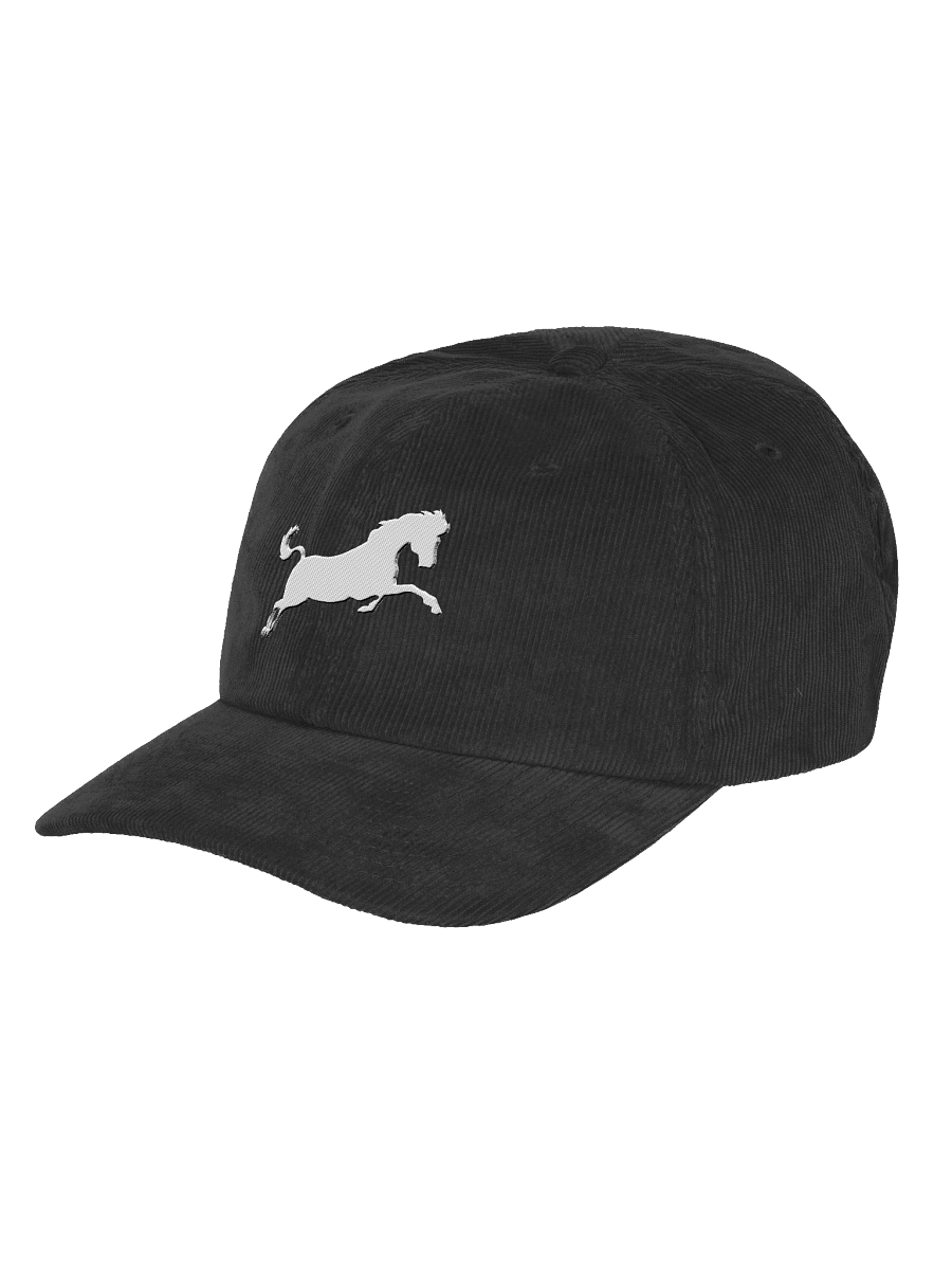 Leaping White Horse Embroidered Corduroy Dad Hat product image (9)