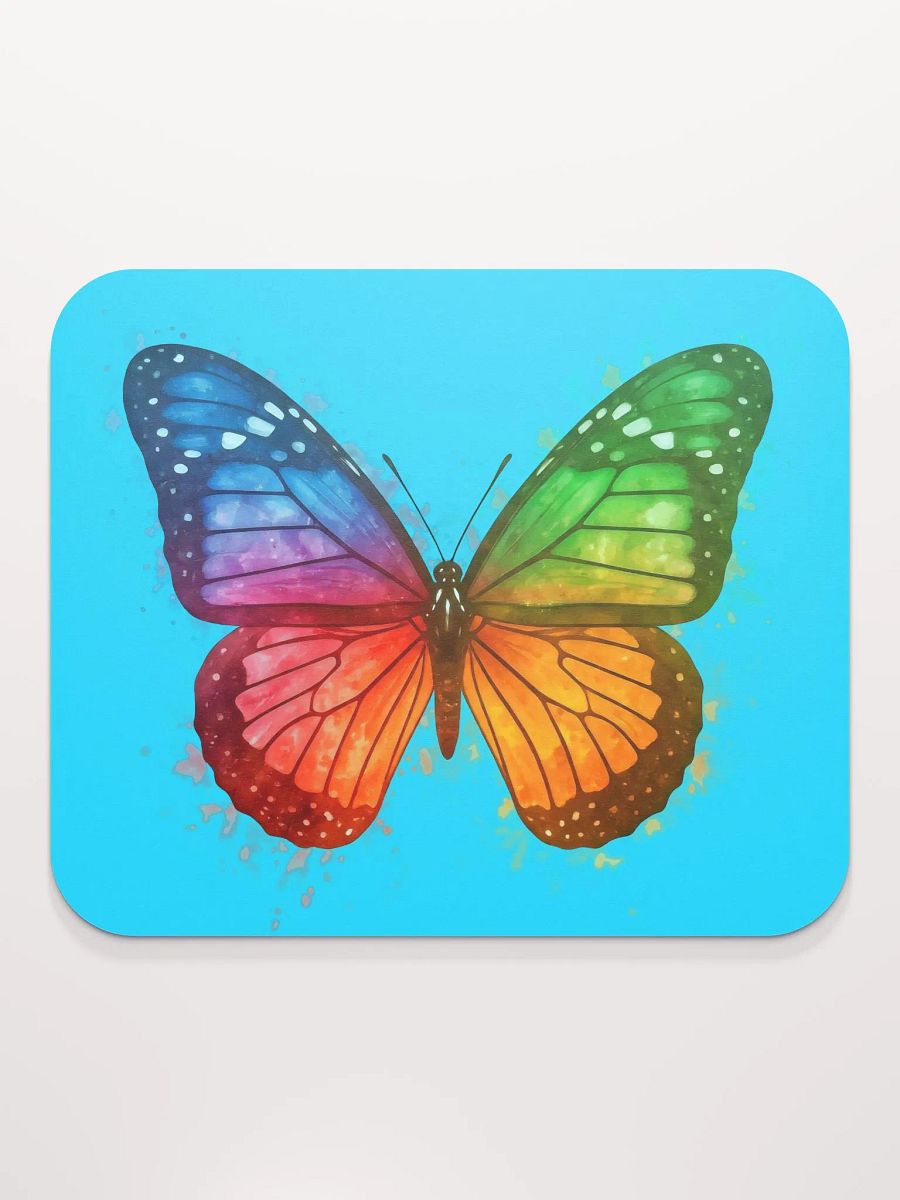 Rainbow Cascade Butterfly Watercolor Mousepad product image (2)