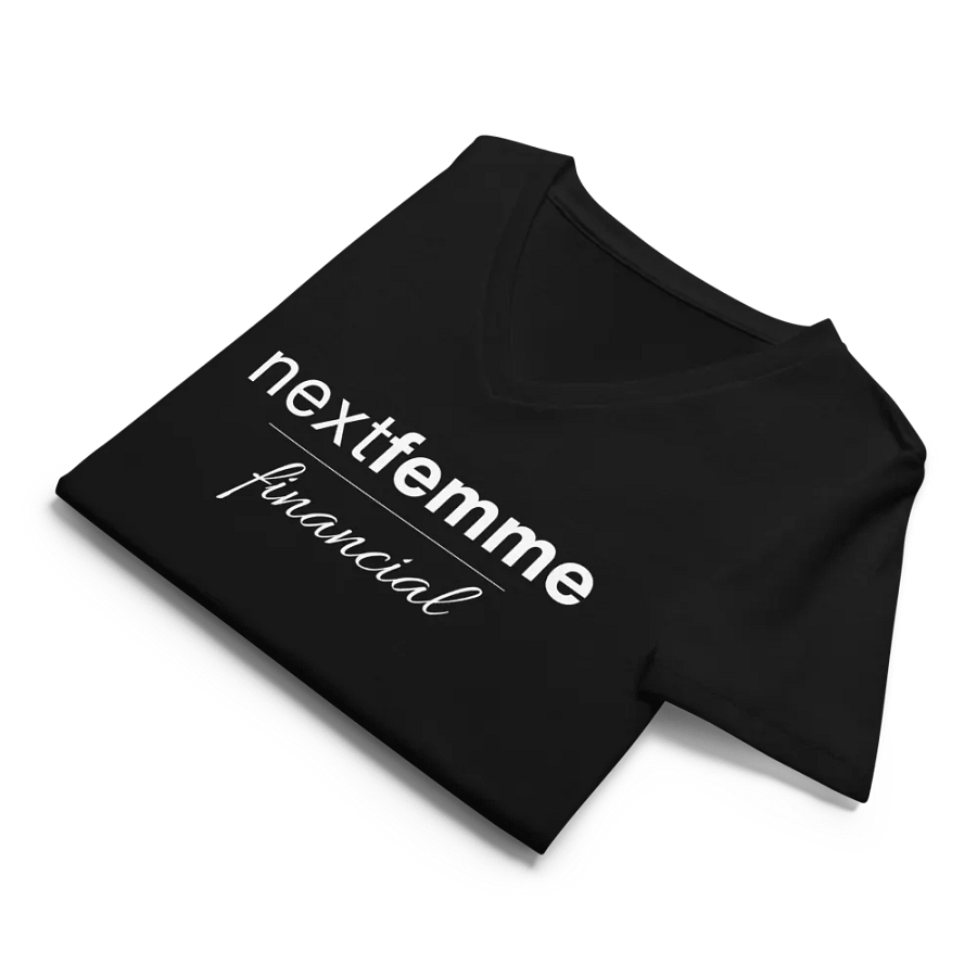 Relaxed V-Neck Tee with White Logotype product image (10)