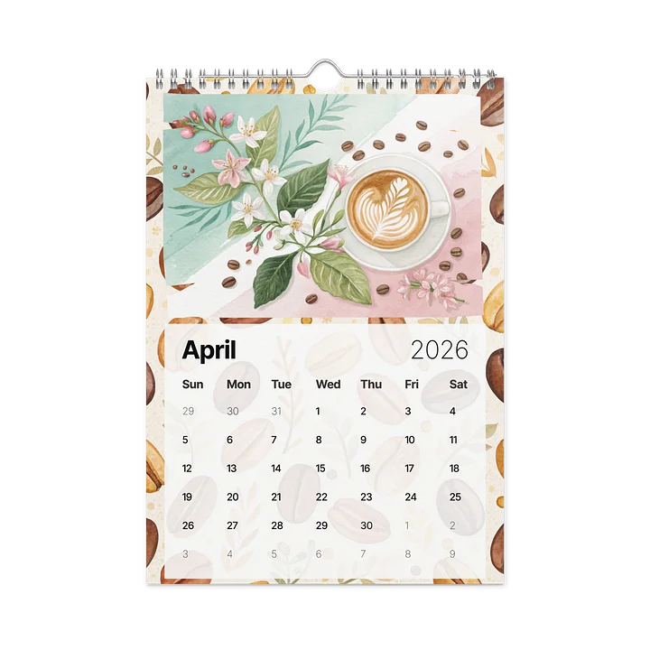 The Art of Coffee 2026 – Floral Latte Dreams | Hand-Painted Watercolor Calendar for Coffee Lovers product image (1)