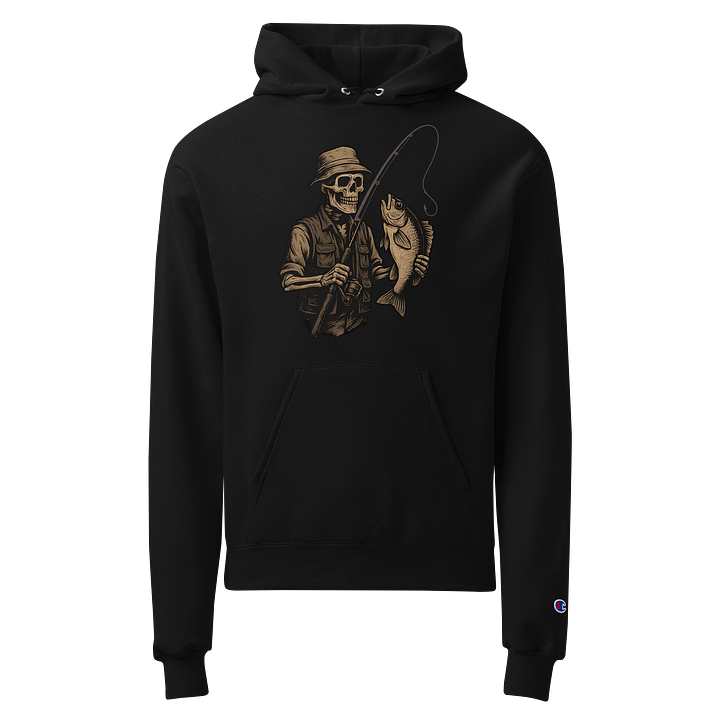 Champion Skeleton Fishing Hoodie Skull Anglercore Streetwear Graphic Unisex Fishing Hoodie Gothic Skull Outdoor Apparel product image (1)